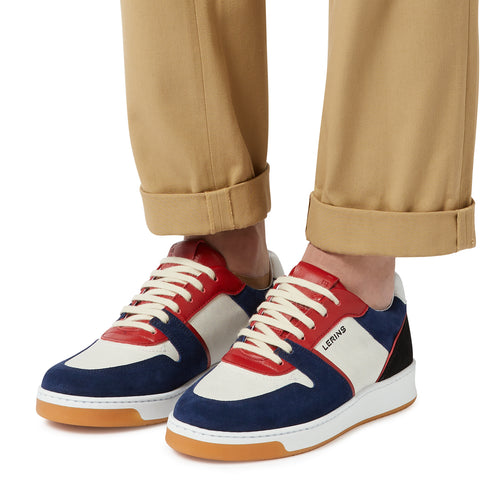 Men's Palm suede & recycled sea plastic | navy red